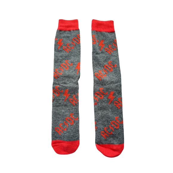 Classic Rockband ACDC Red and Gray Size 6/5-11 (Fabric Socks Unisex) - Picture 1 of 3
